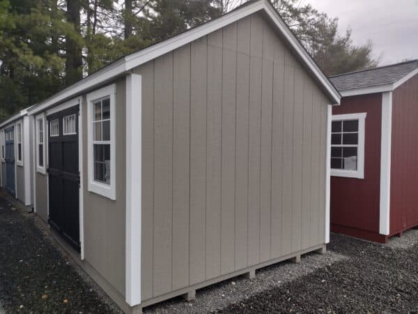 10' x 16' Keystone Cape T1-11 shed black door