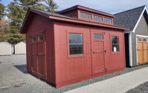 12' x 16' New England Ranch T1-11 shed with Studio Dormer