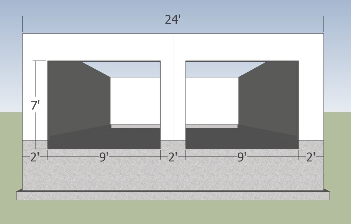 premade garage dimensions