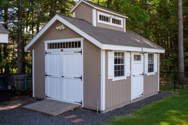 dream backyard with storage shed