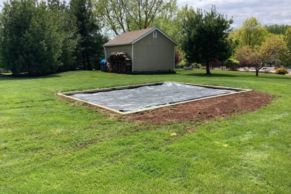 gravel shed foundation weed tarp