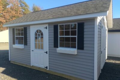 12' x 16' New England Cape vinyl shed exterior