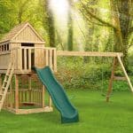 wooden playsets for small backyards